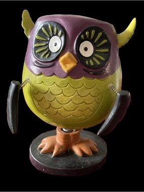 Celebrate It Owl Candle Holder Fall Halloween Bobble Head Figurine